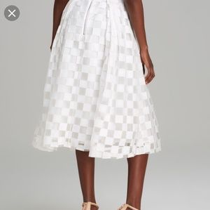 Milly Full Midi Square Fil Coupe Skirt SZ 4 $495